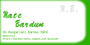 mate bardun business card