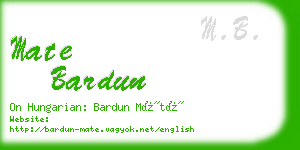 mate bardun business card